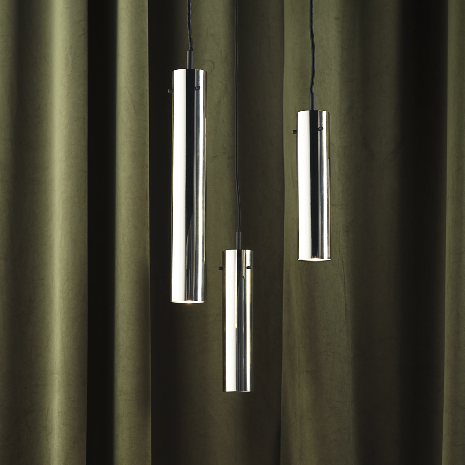 FRANDSEN hanglamp FM2014, staal, glanzend, hoogte 36 cm