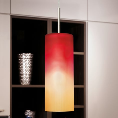 Lámpara colgante atractiva TROY en rojo y naranja