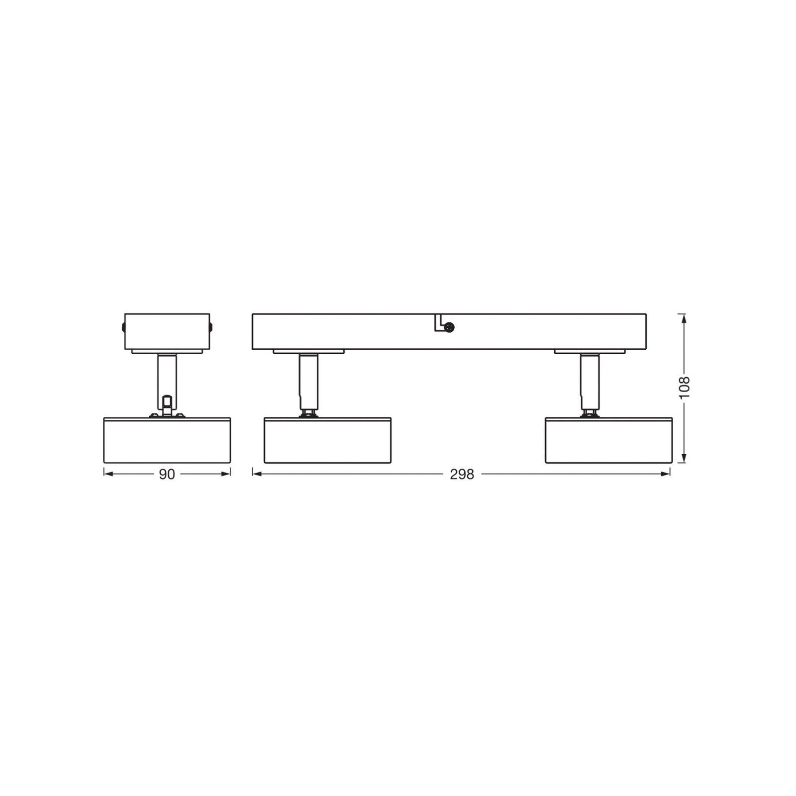 OSRAM LED-Deckenstrahler PLUTO, schwarz, 2 Spots, 3.000 K