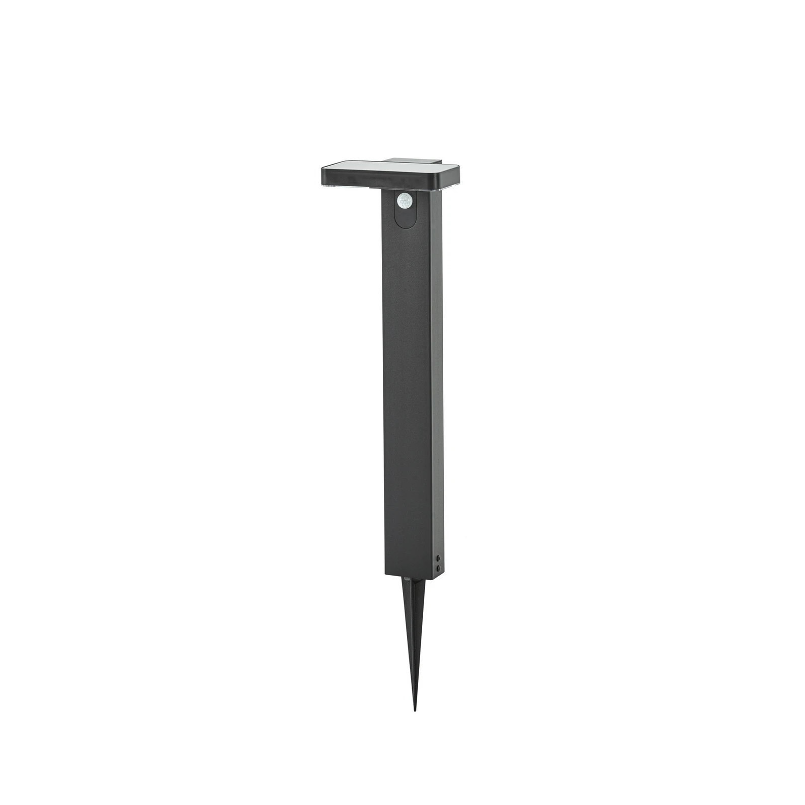 PRIOS LED-päikesepaneeliga teelamp Tarlson, kandiline, antratsiit, andur