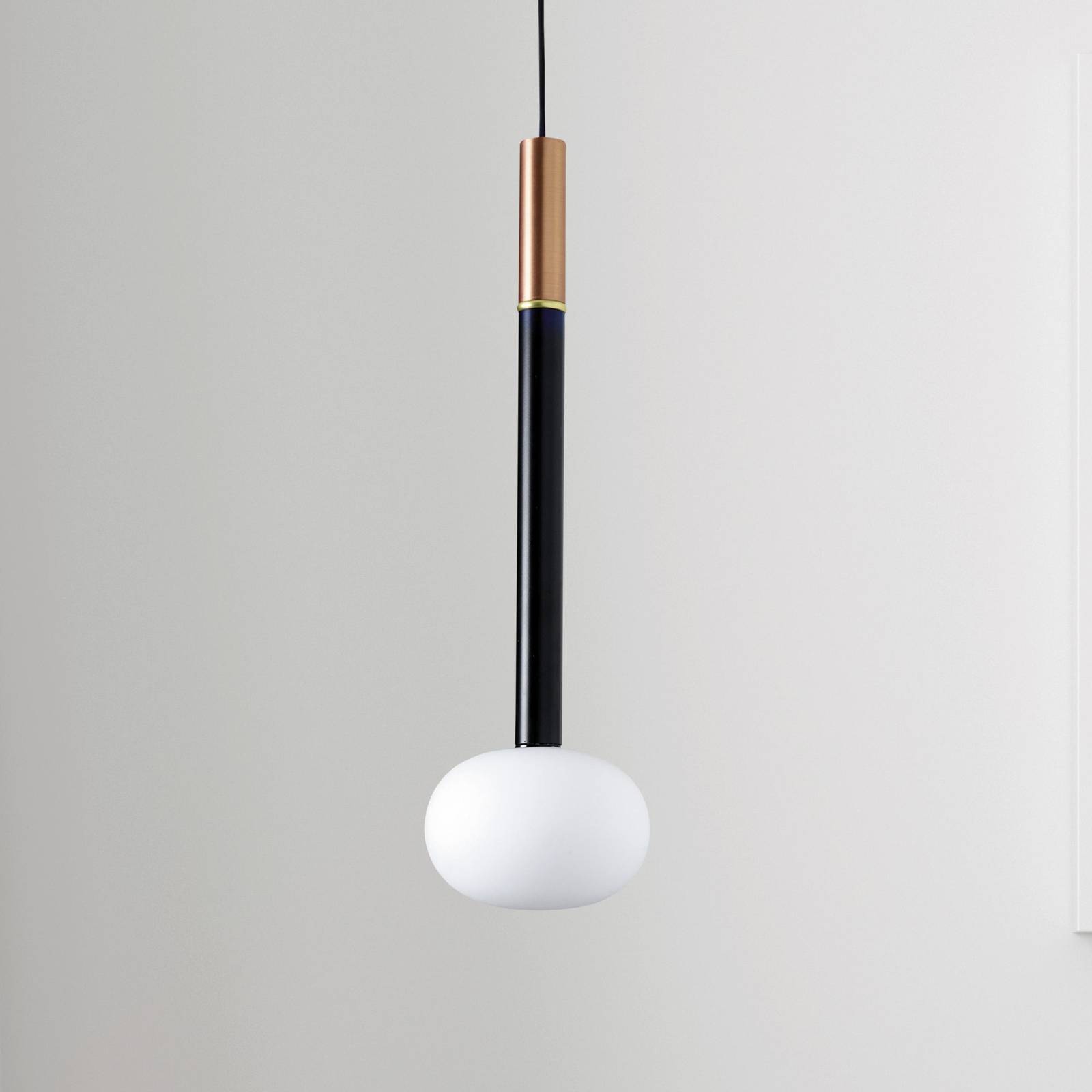 miloox by Sforzin Suspension Mose cuivre hauteur d’abat-jour 48 cm à 1 lampe verre