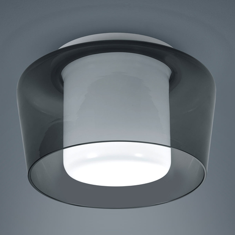 Helestra Canio Glas-Deckenleuchte, rauchgrau