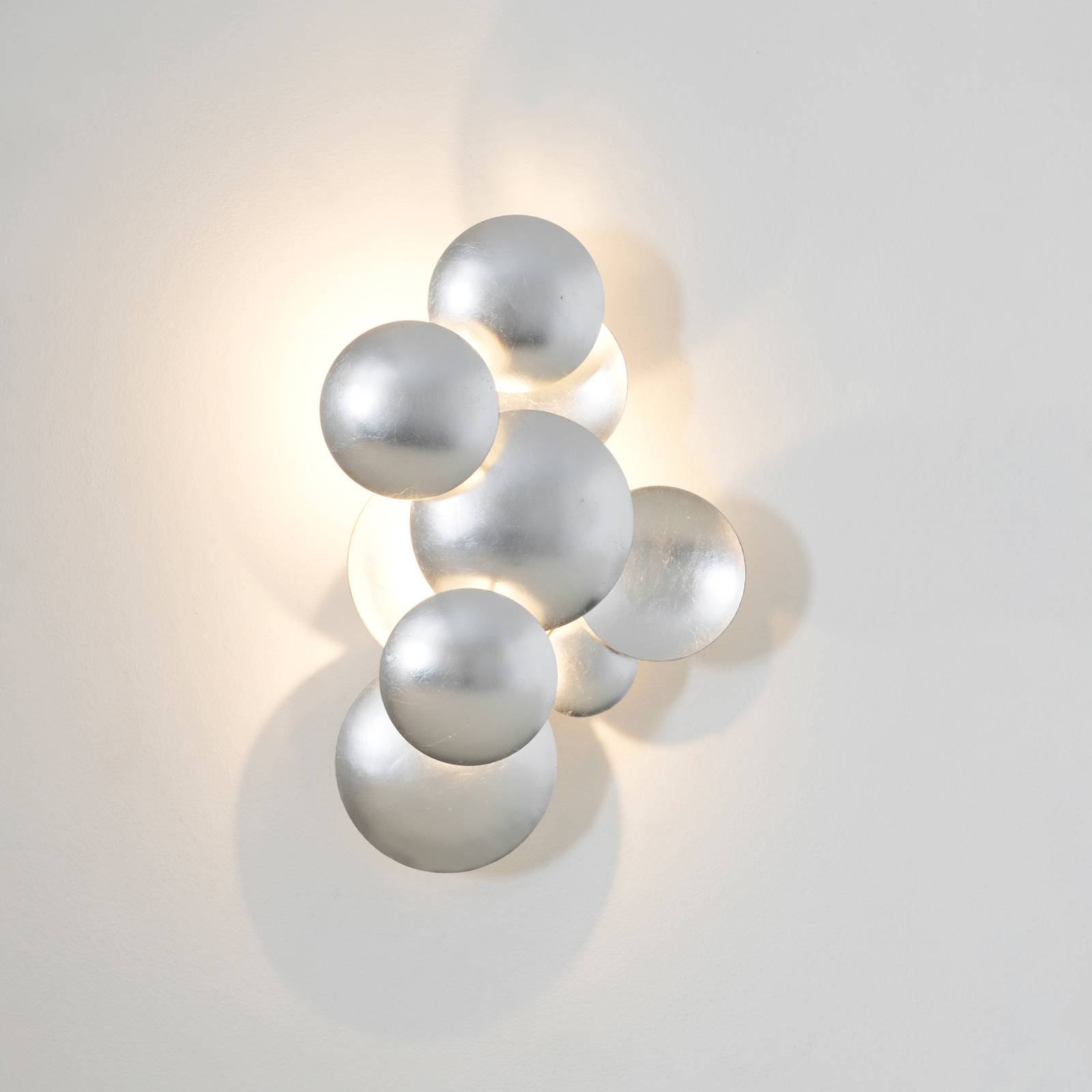 Holländer led fali világítás bolladaria, 3 izzós, ezüst