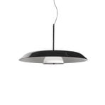 Oluce LED-hængelampe Iride, Ø 55 cm, sort, metal, glas