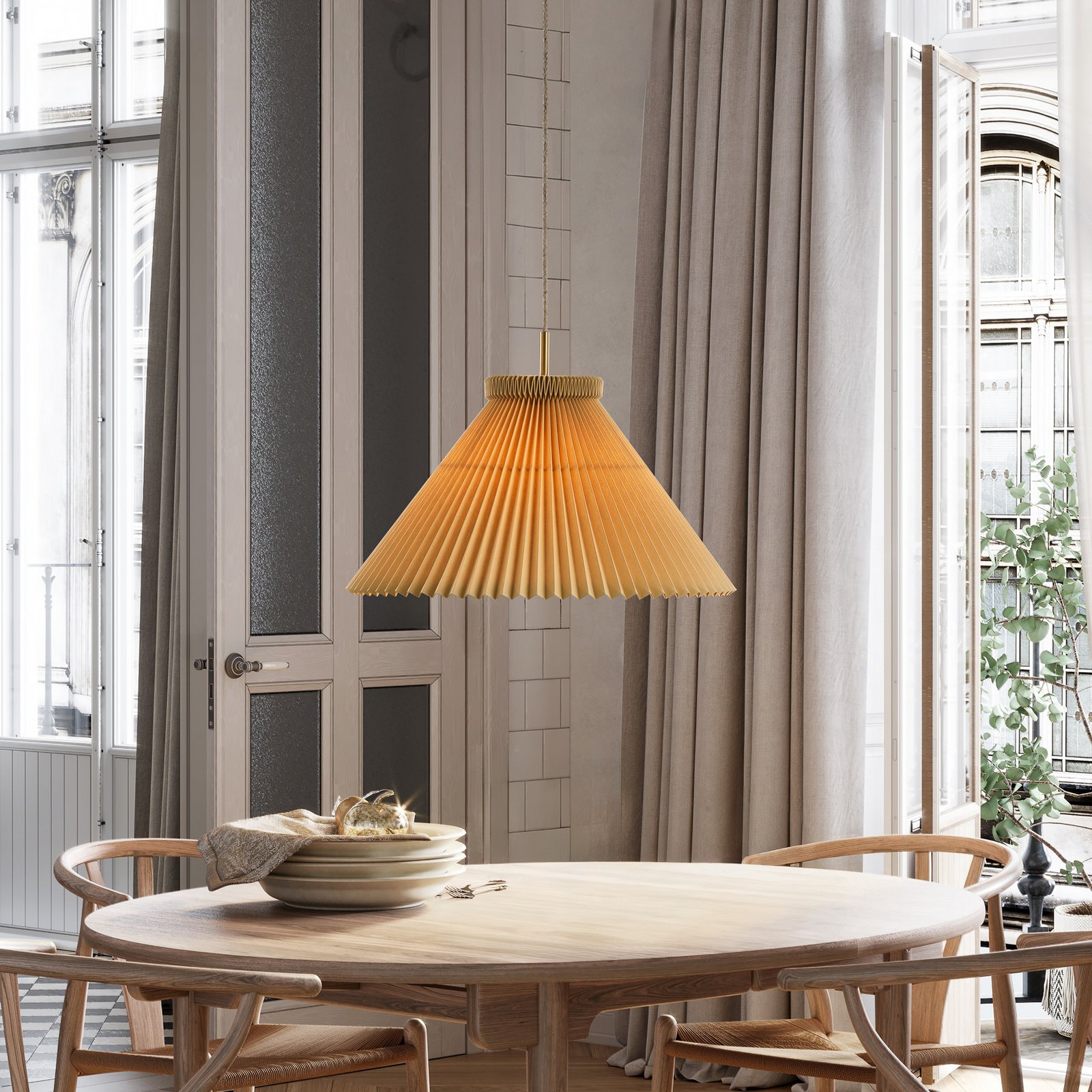 LE KLINT Hängeleuchte Model 1, Kunststoff, creme, Ø 44 cm