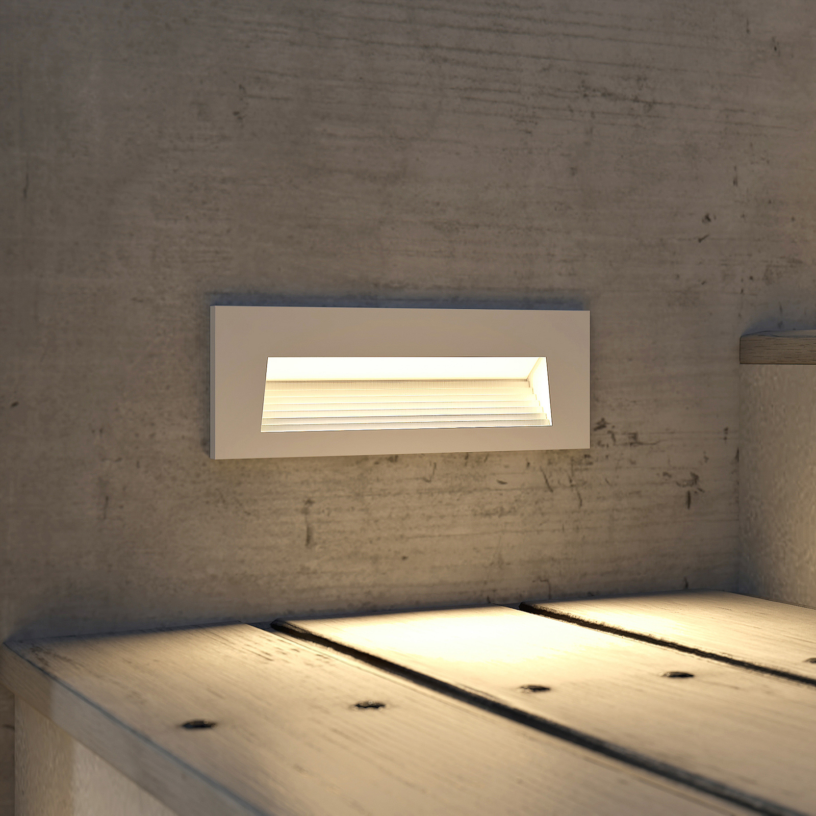 Arcchio Javis LED indbygningslampe, riflet, hvid