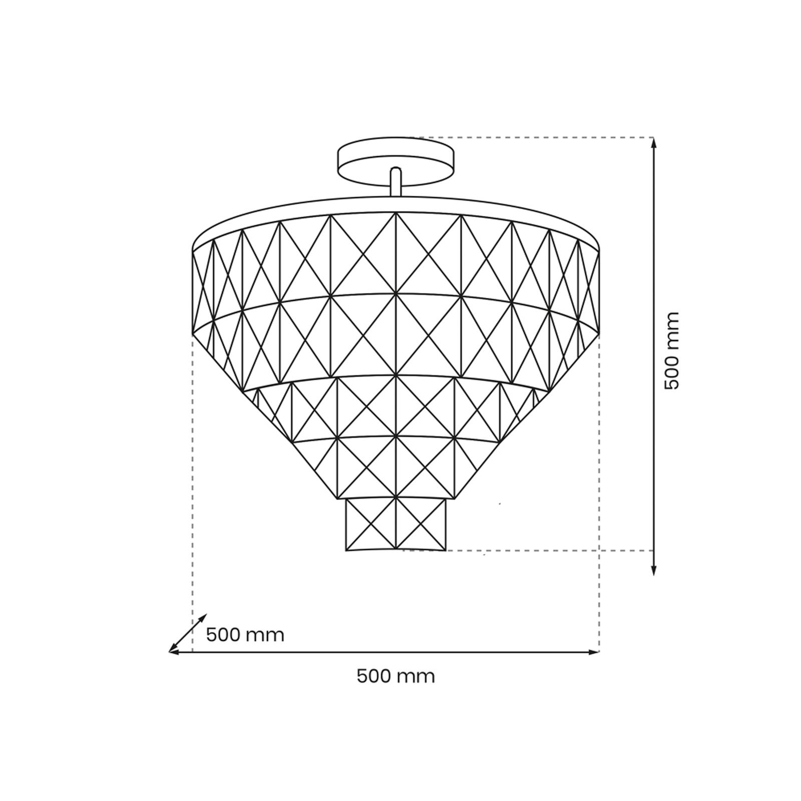 Lampa sufitowa Chelsea z metalowymi kryształkami w kolorze złotym, Ø 50 cm