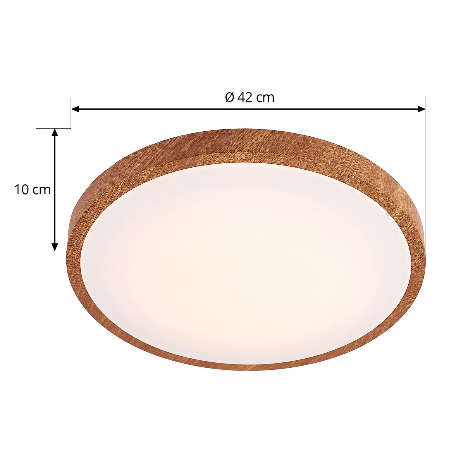 Mynte Round LED Deckenleuchte Ø42cm Wood/White - Lindby