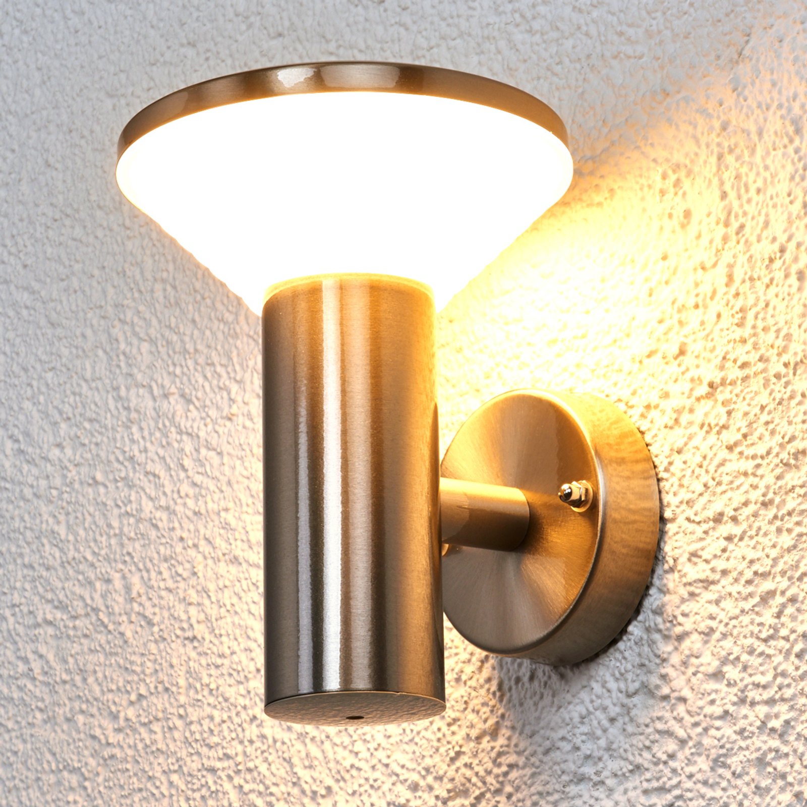 Tiga udendørsvæglampe i rustfrit stål med LED'er