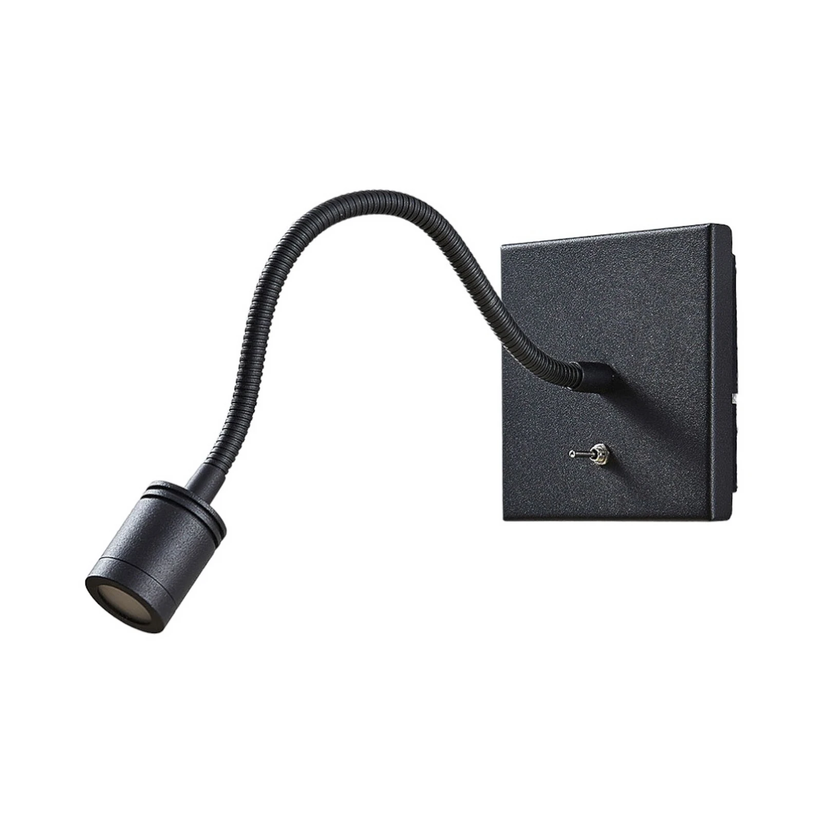 Lindby LED-Wandlampe Mayar, schwarz, Metall, Leselampe, 11cm