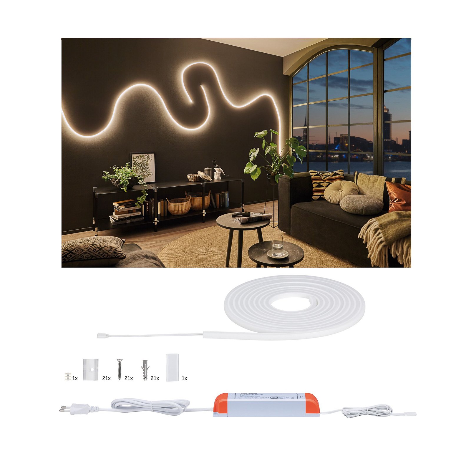 MaxLED Flow LED Strip 5m Basic Set White - Paulmann