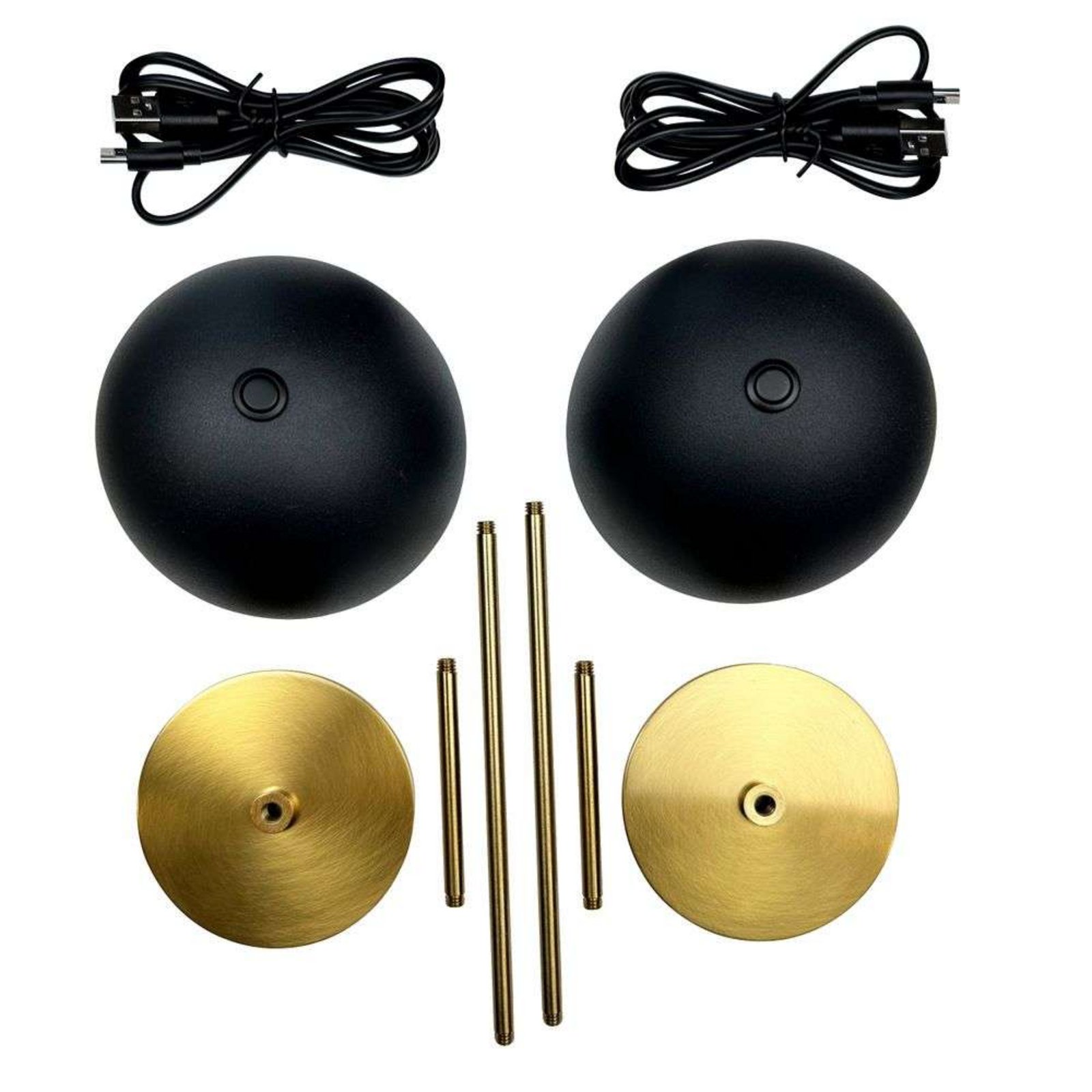 Along Mini Portable Veioză 2pcs. Black/Brass - DybergLarsen