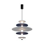 lampada LED a sospensione Azul, altezza 46 cm, blu/grigio/nero, feltro