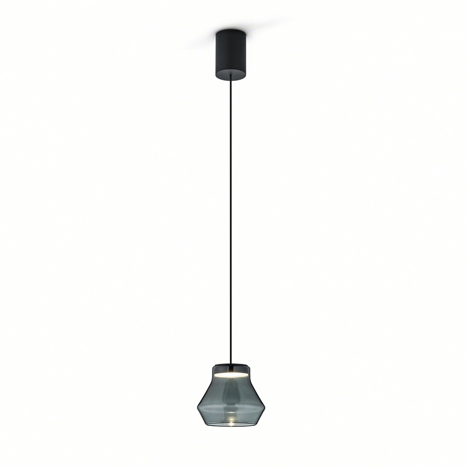 Helestra Fou LED-hængelampe røgglas 11x9,5cm