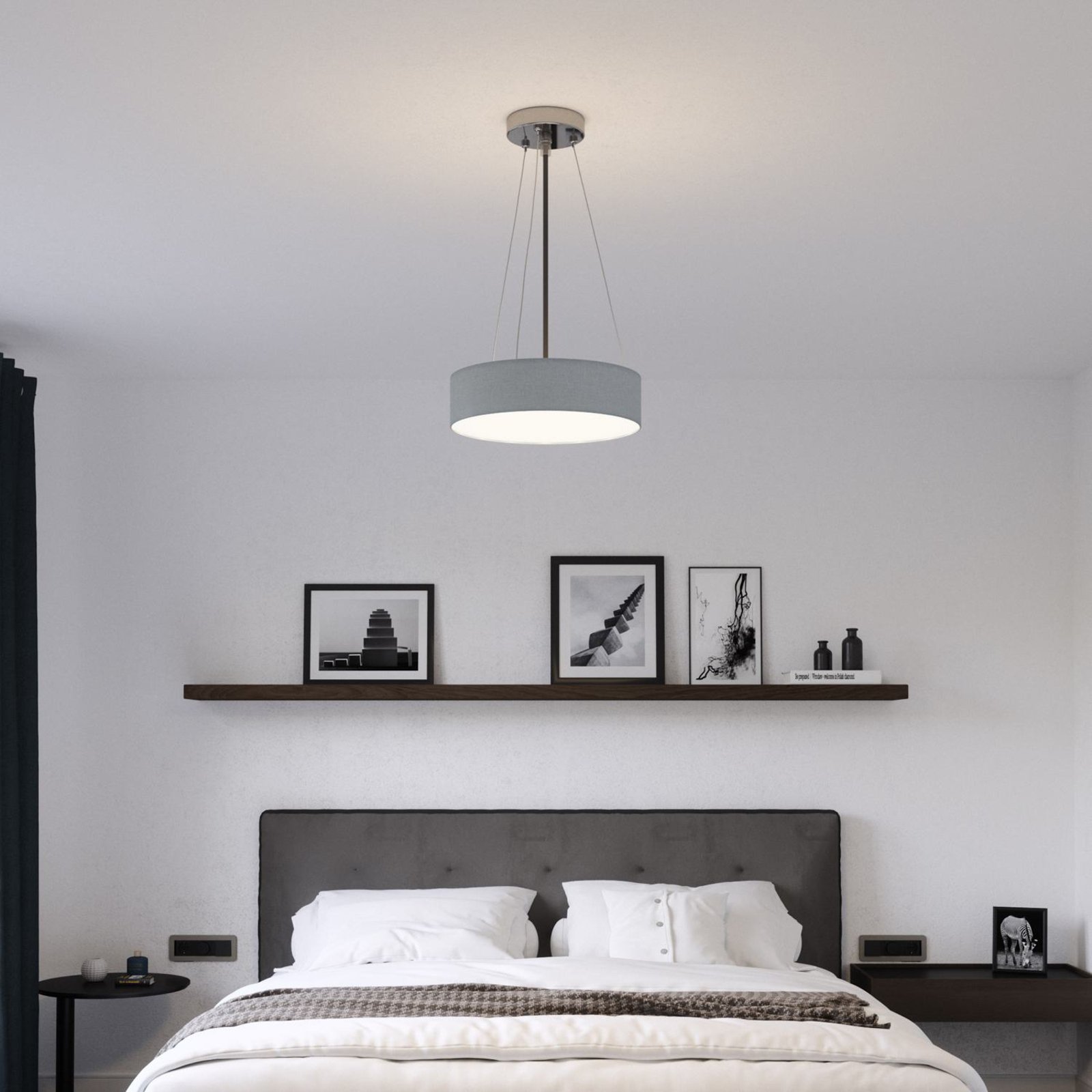 Stropna svjetiljka Ceiling Dream, Ø 40 cm, tekstil, siva