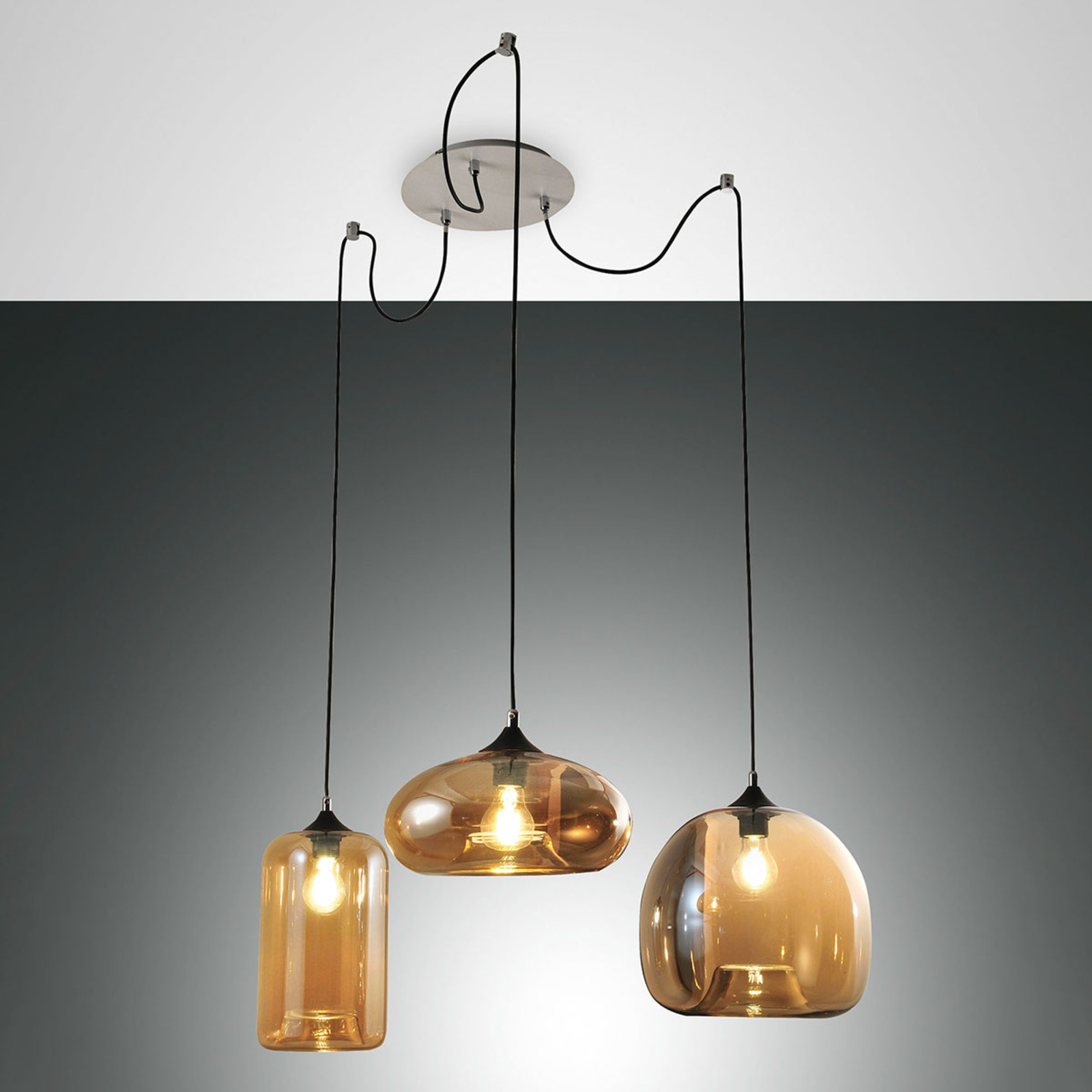 Pendelleuchte Fiona, 3-flammig, Glas