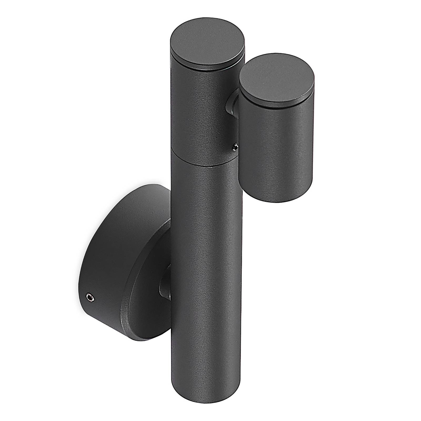 Lucande Saige LED outdoor wall light, two-bulb - Modern - Black