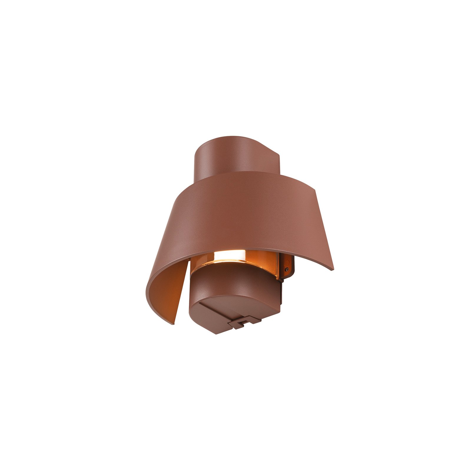 SLV Photoni wall lamp, rust-coloured, aluminium, width 25 cm