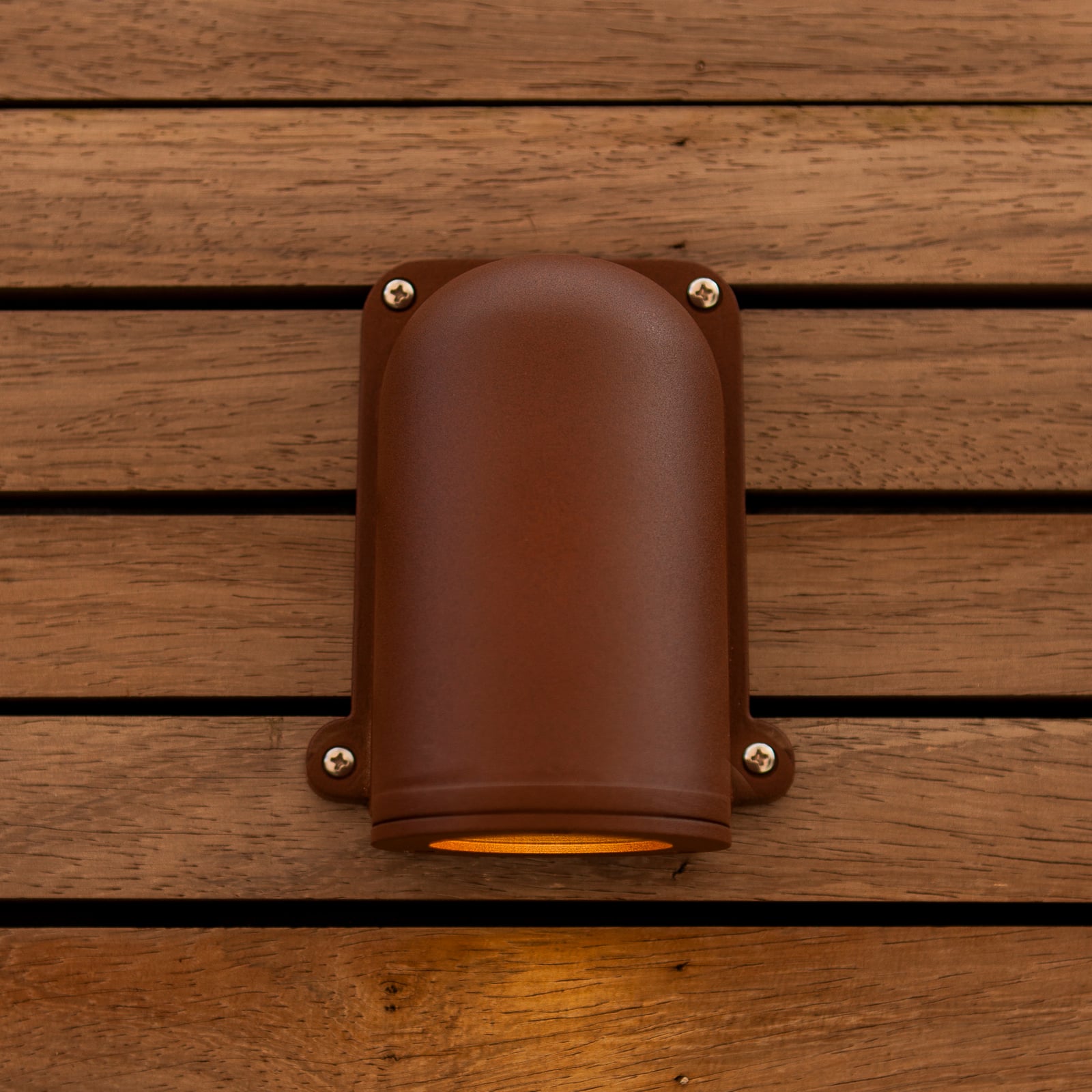 ANCOR outdoor wall light, brown, height 15 cm, metal, GU10, IP54