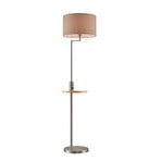 Zinia Floor Lamp Nickel/Grey/Wood - Lindby