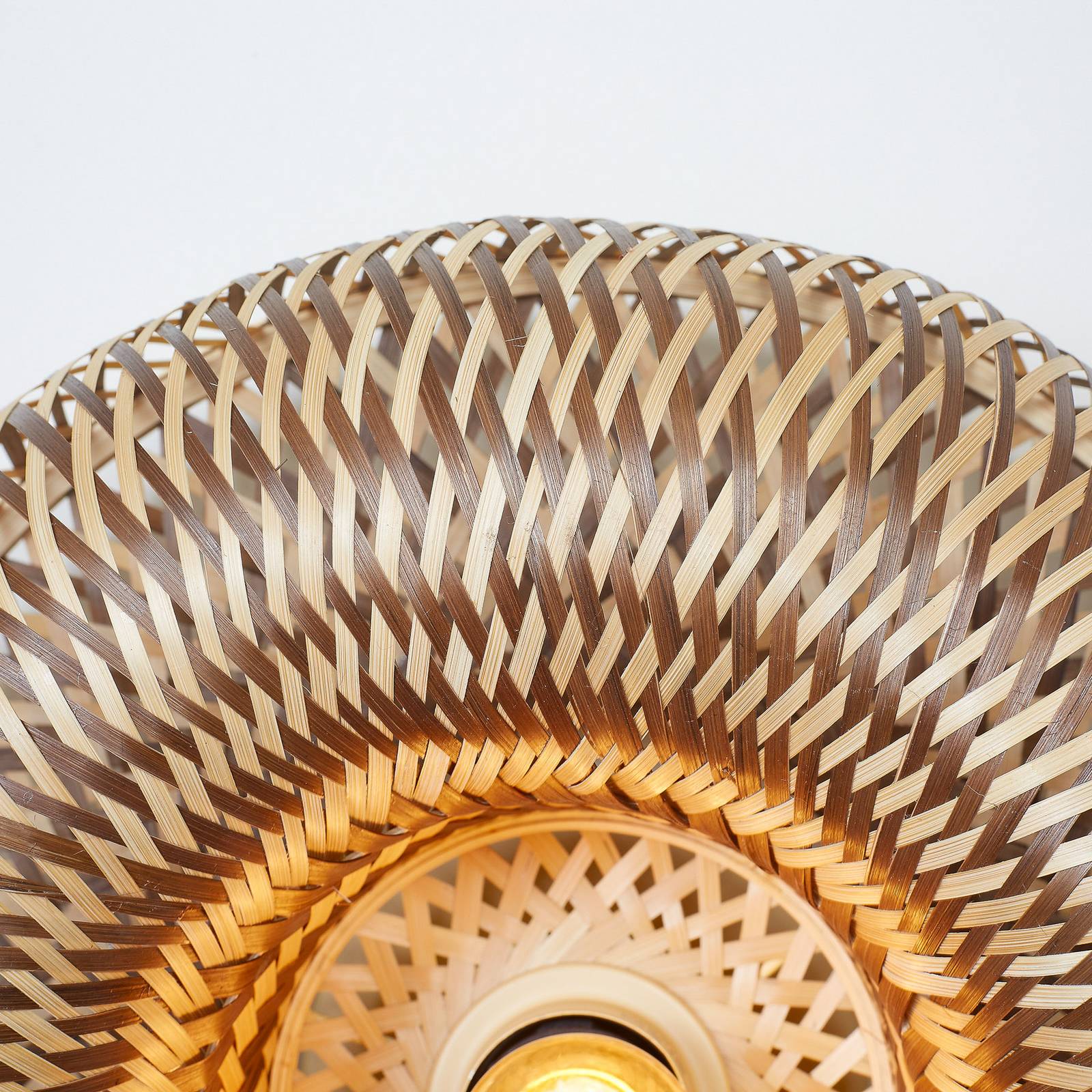 GOOD & MOJO Lampa sufitowa Barbados, brązowa, Ø 35 cm, bambus E27