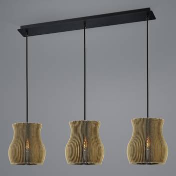 Lampada a sospensione Layer cartone 3 luci a vaso
