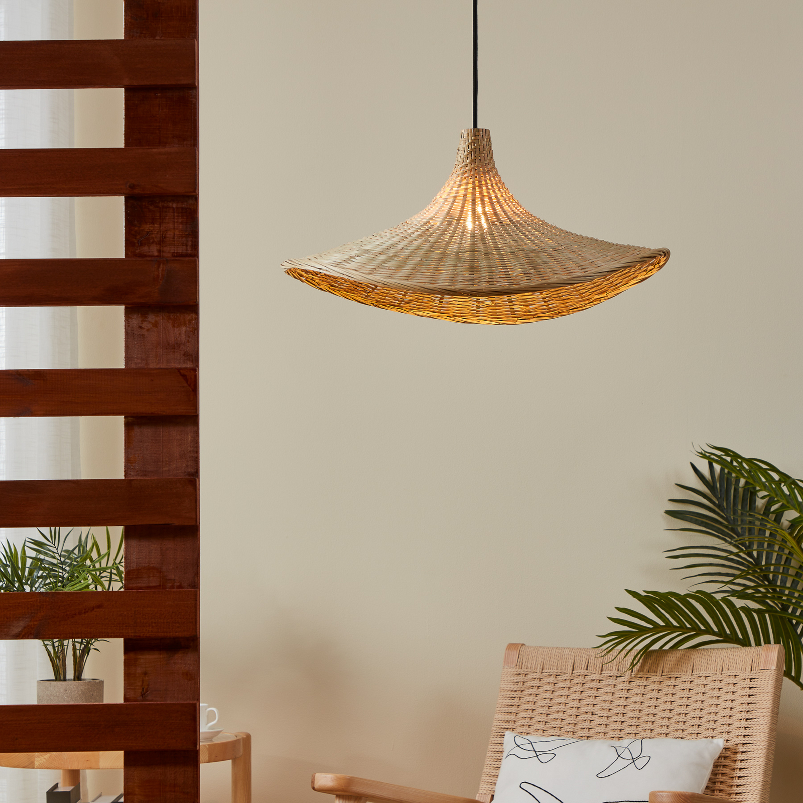 Haxey viseća svjetiljka sa sjenilom od bambusa, Ø 50 cm Haxey viseća svjetiljka sa sjenilom od bambusa, Ø 50 cm