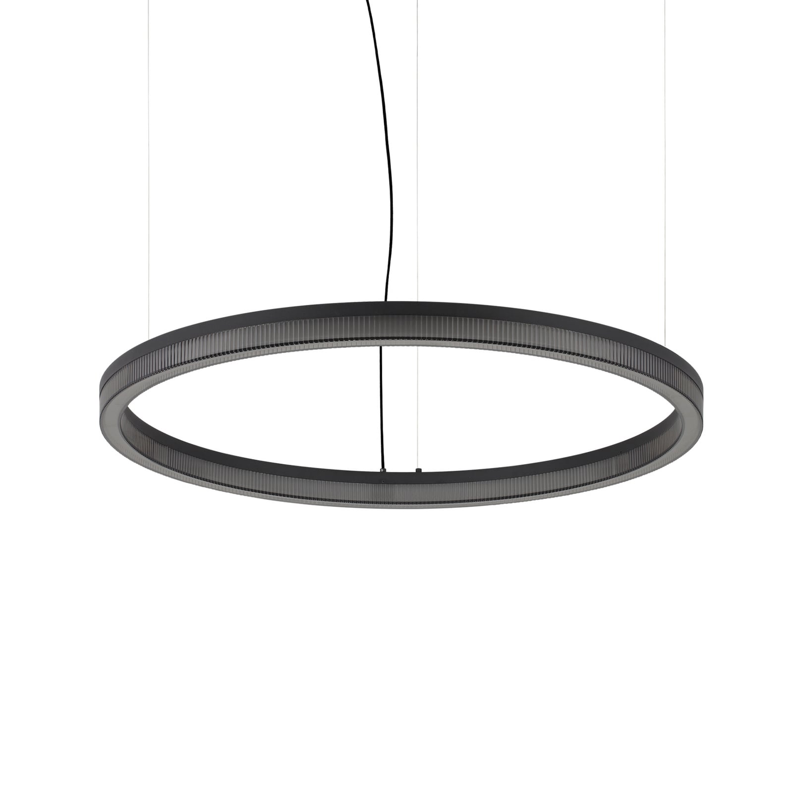 IDEAL LUX LED piekaramā lampa Crown, diametrs 80 cm, melna, metāla