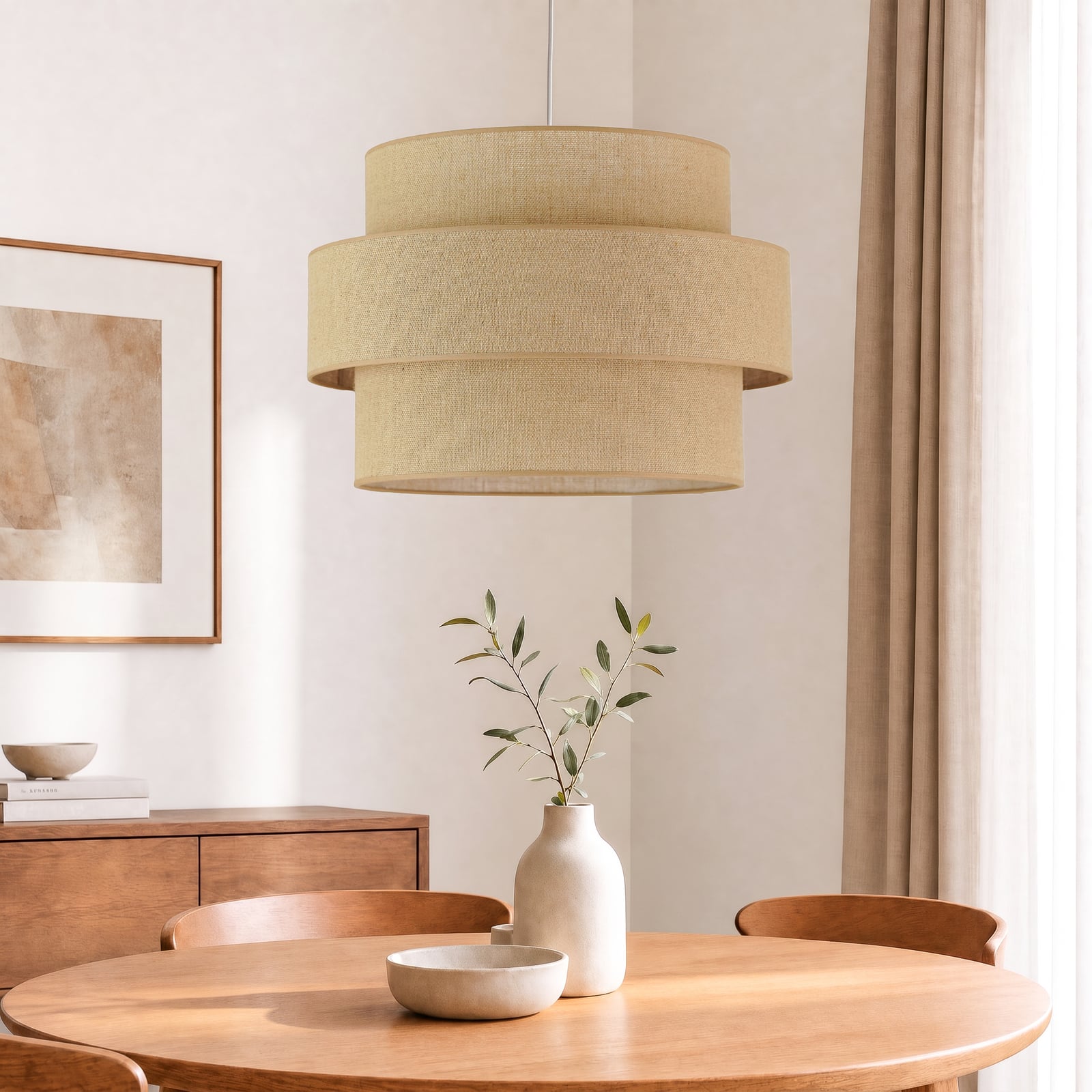 Lampada a sospensione Space, juta, a 1 luce, tessuto, E27 - Duolla Lampada a sospensione Space, juta, a 1 luce, tessuto, E27 - Duolla