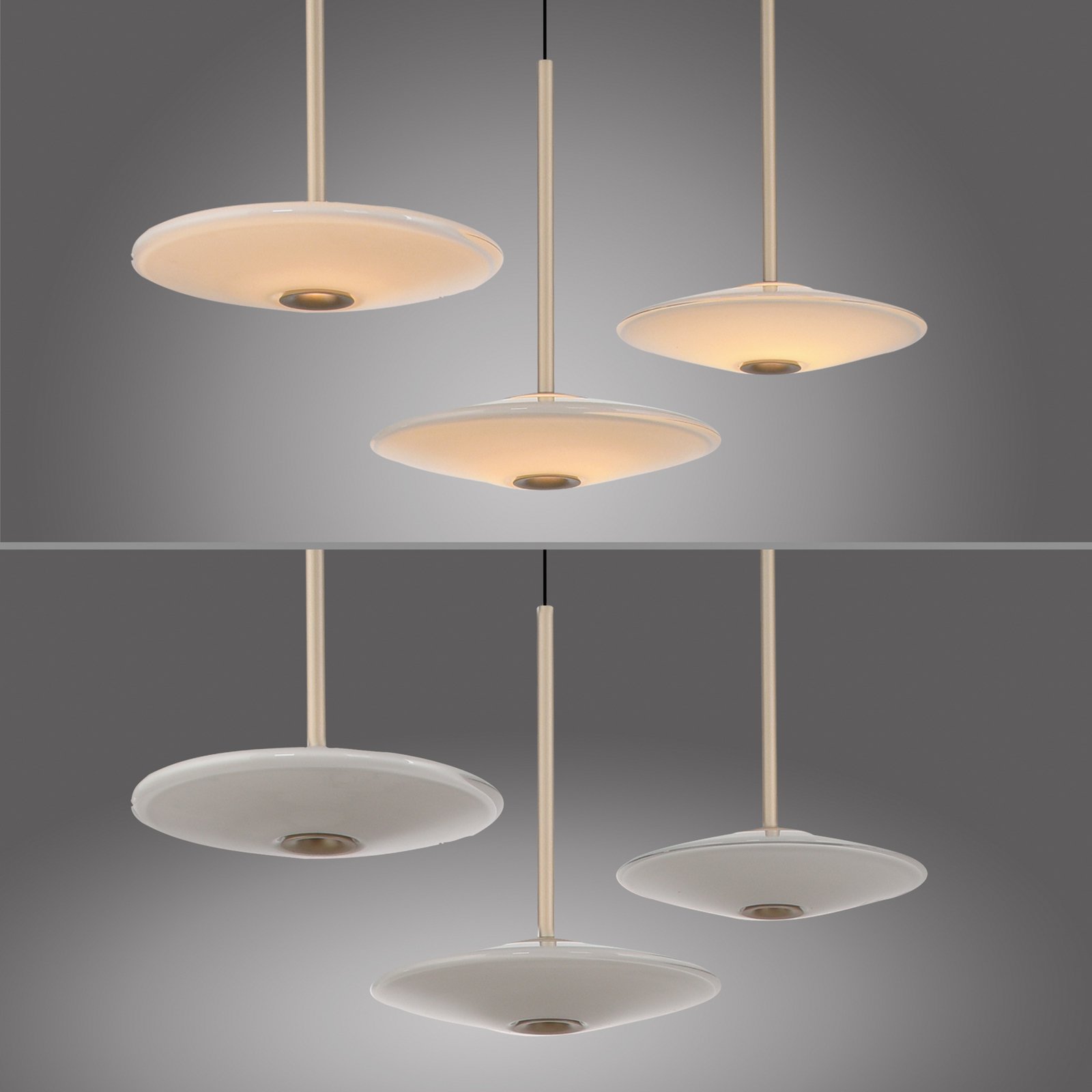 Paul Neuhaus LED-Pendelleuchte Elipsa, 3-flg., weiß/bronze