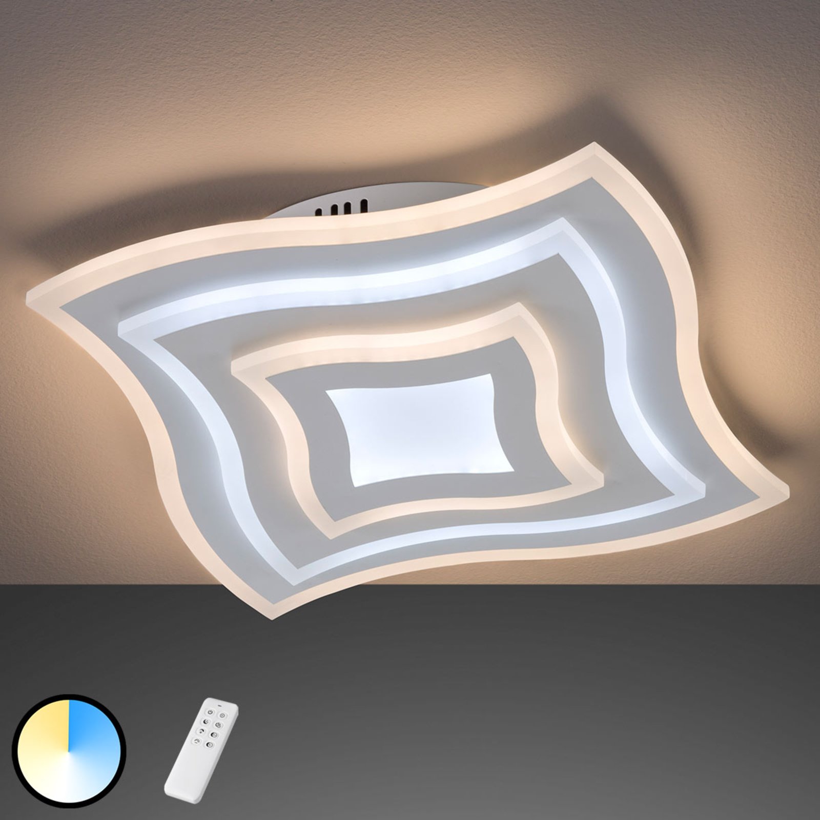 Stropné svietidlo Gorden LED s diaľkovým ovládaním, rám