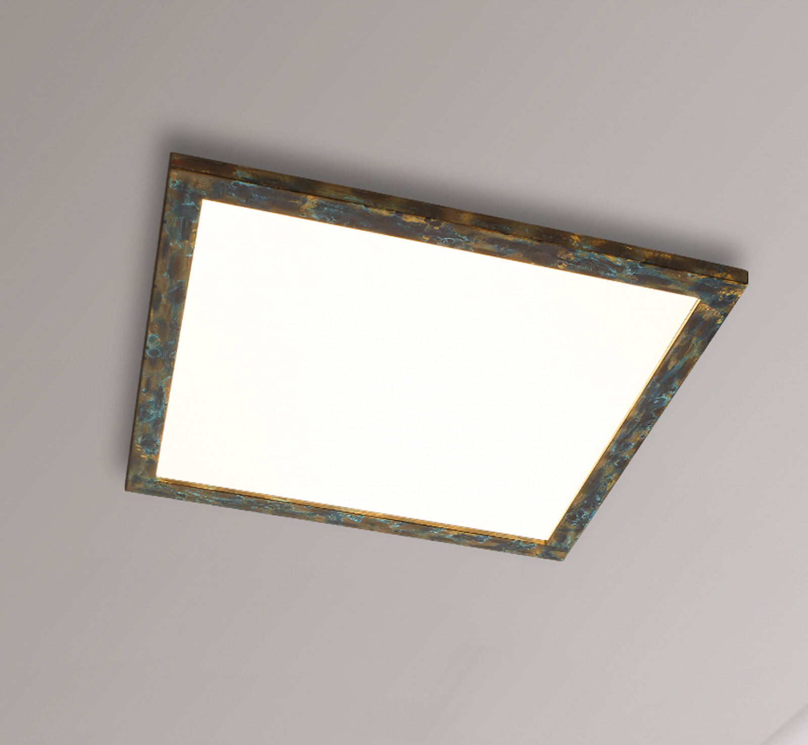 Painel LED Quitani Aurinor, pátina dourada, 68 cm