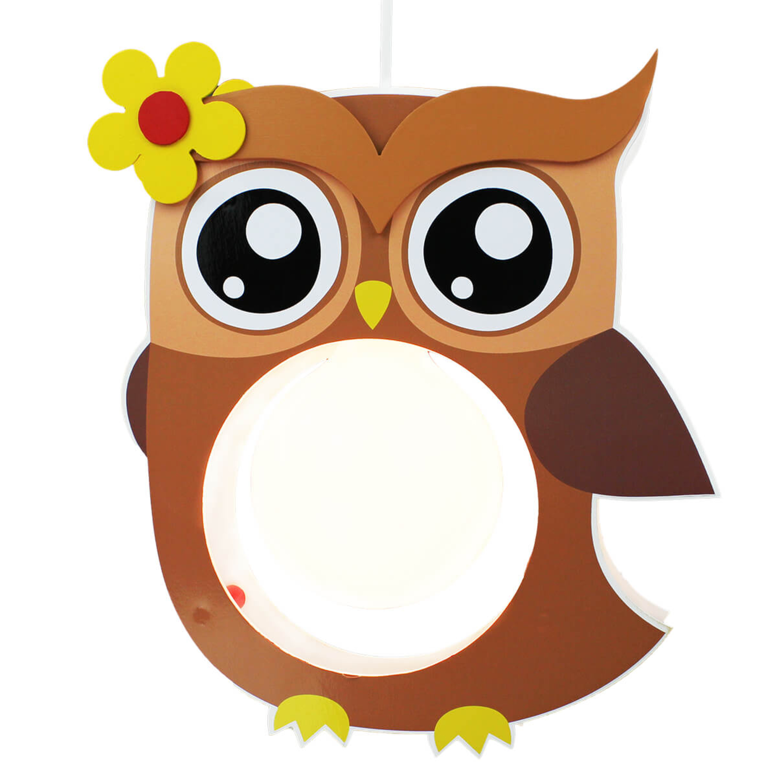 Brown Erna hanging light in the shape of an owl