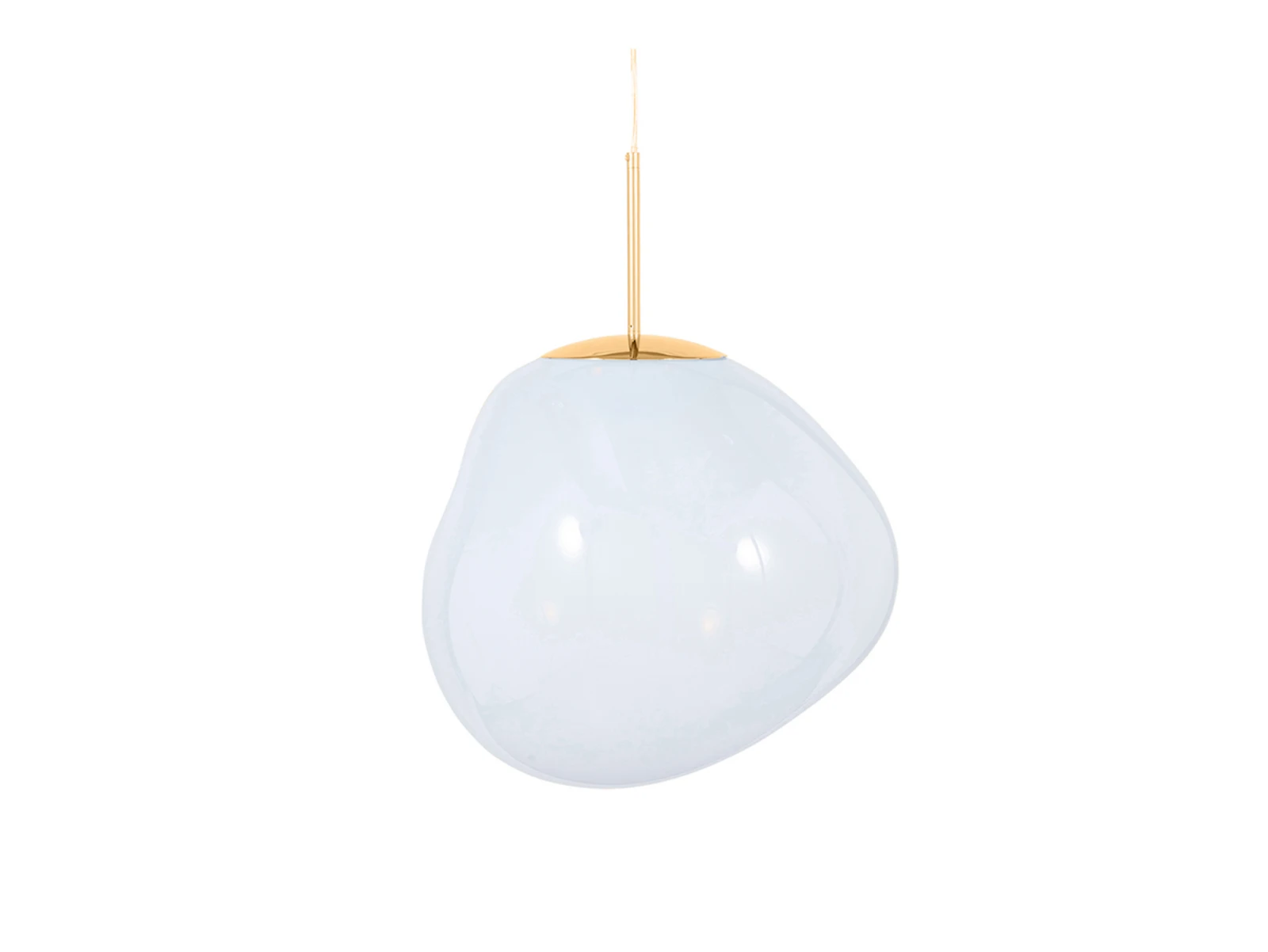 Tom Dixon LED-hänglampa Melt, Ø 50 cm, opal/guldfärgad