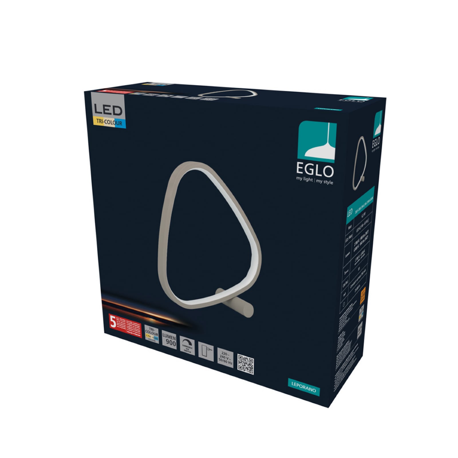 EGLO LED-laualamp LEPORANO, beež, kõrgus 28 cm, CCT, metall