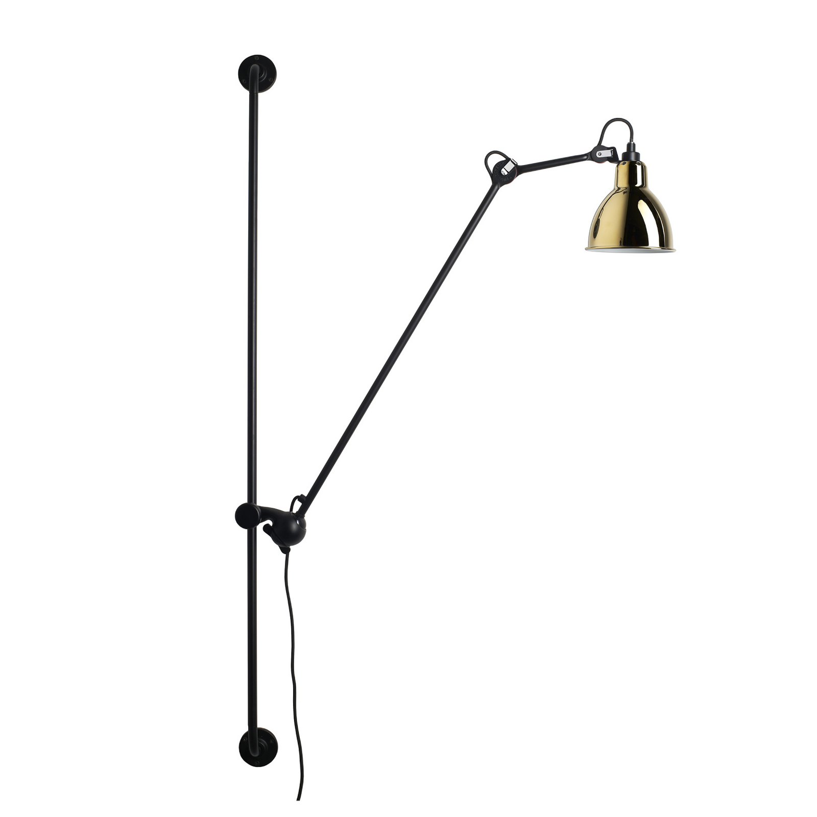 214 Vegglampe Round svart/messing – Lampe Gras