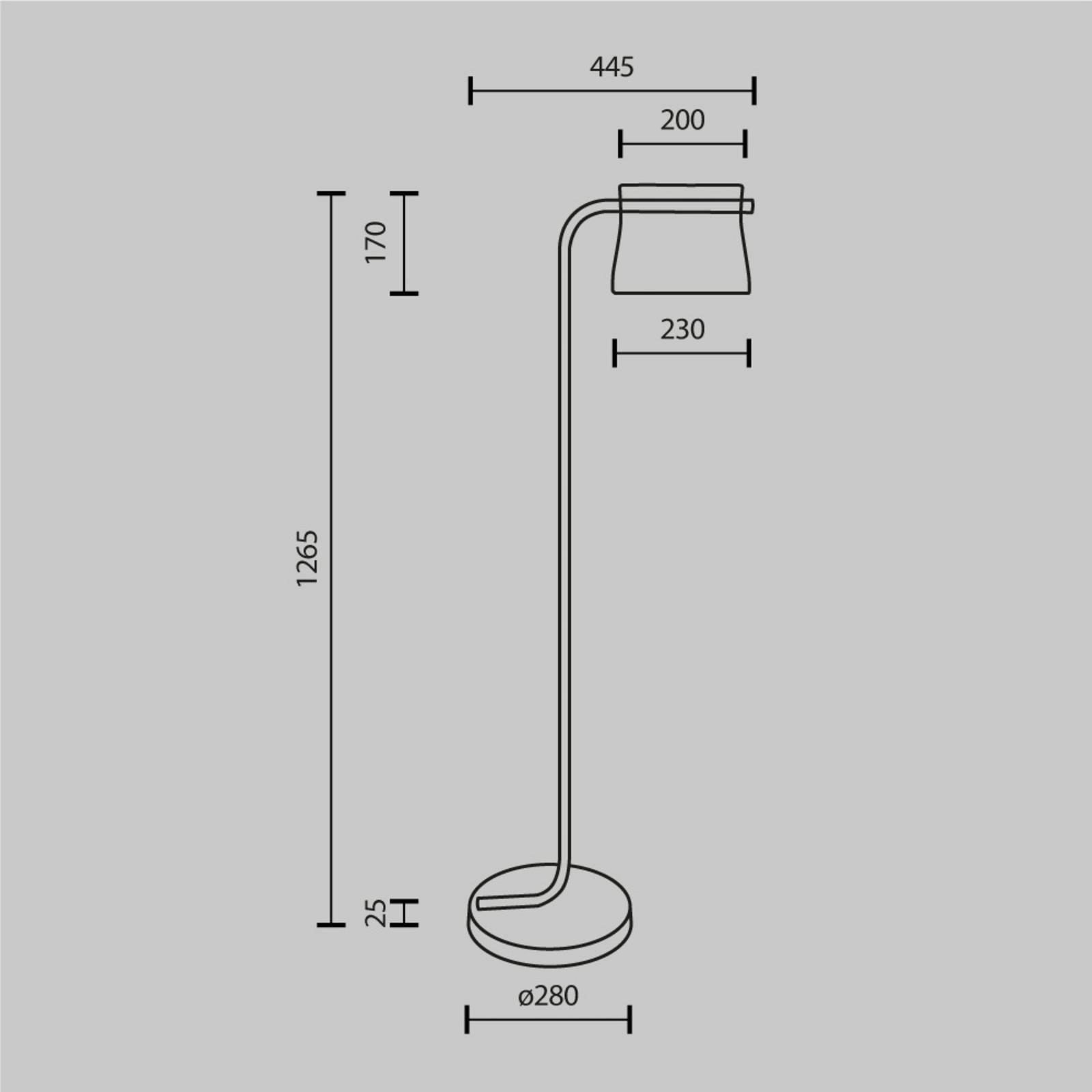 Maytoni Szklana lampa stojąca Cabaret, mosiądz, wysokość 126,5 cm