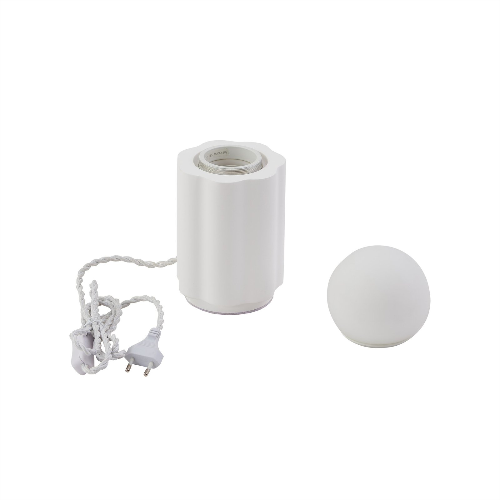 Lindby candeeiro de mesa Nielson, branco, altura do abajur 8,5 cm, gesso