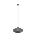 Zafferano Pina 3K genopladelig bordlampe IP54 mørkegrå