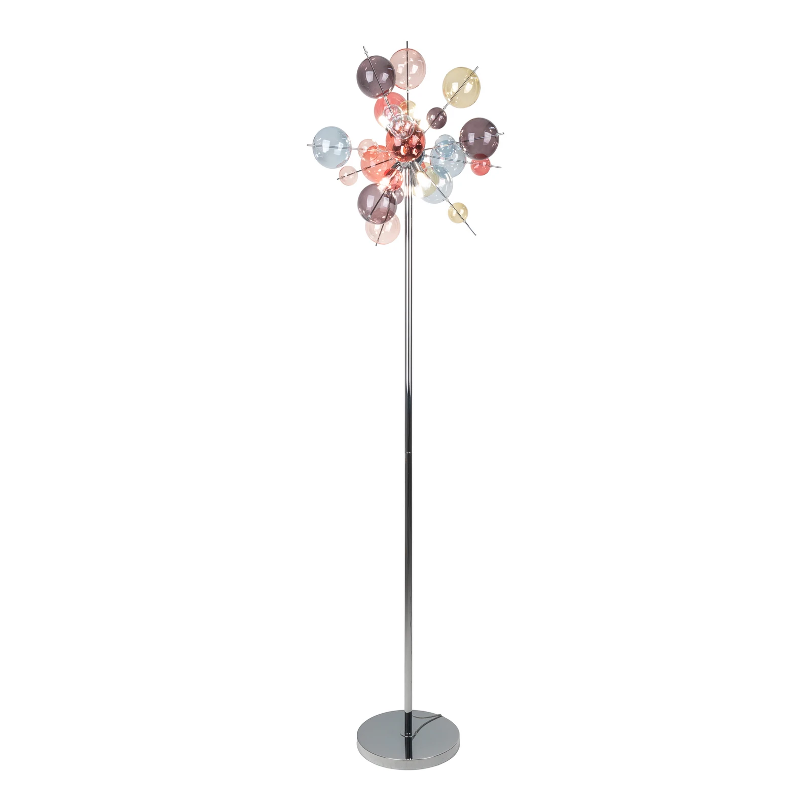 Stehleuchte Explosion, Glas, Pastell-bunt, chrom, G9