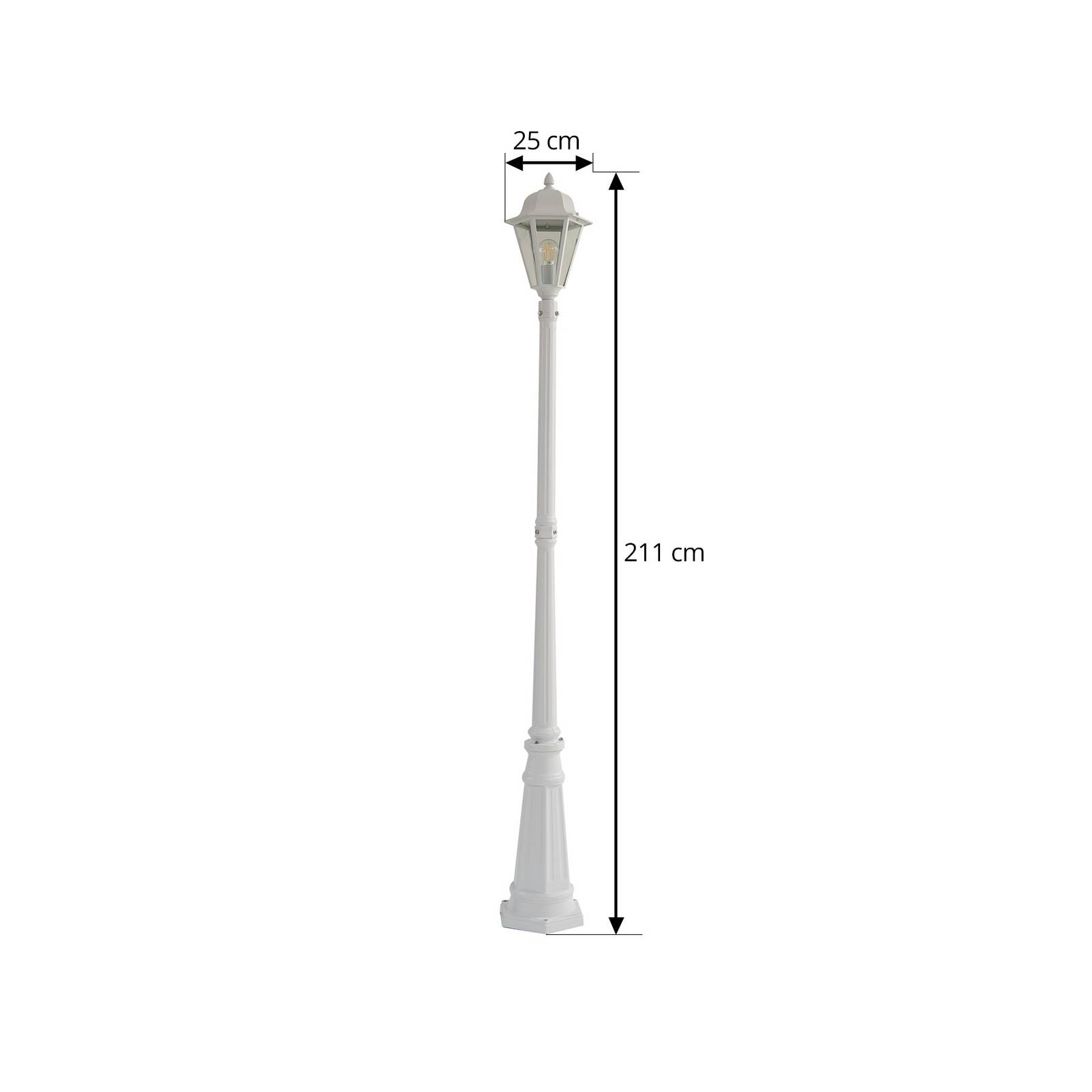 Lampa zewnętrzna Lindby Edana, 211 cm, biały, metal, E27, IP44