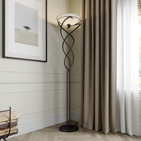 Lindby Lilou lampadaire indirect, brun ancien