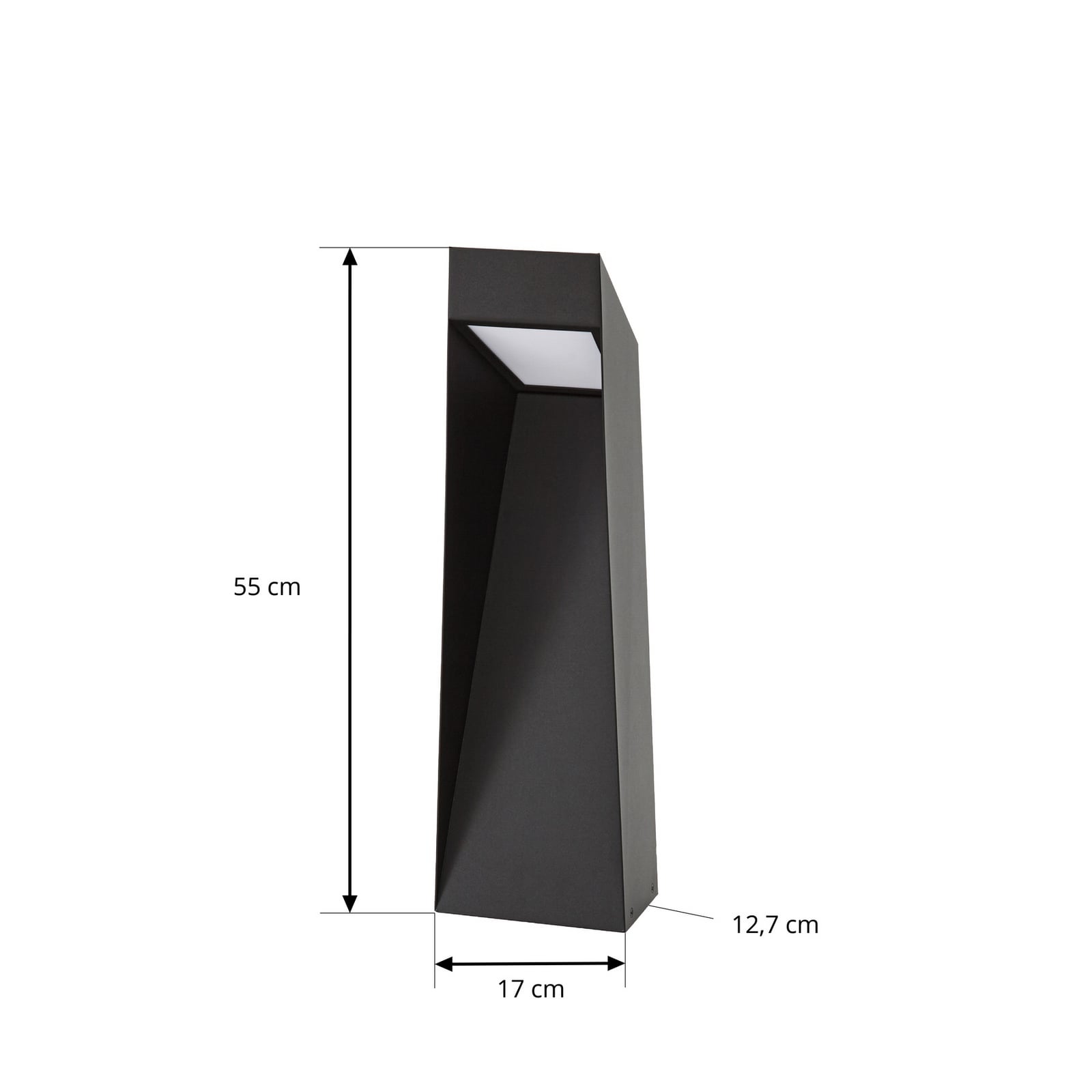 Lucande LED sokkellamp Louran, 55 cm, zwart, naar boven/naar beneden Lucande LED sokkellamp Louran, 55 cm, zwart, naar boven/naar beneden