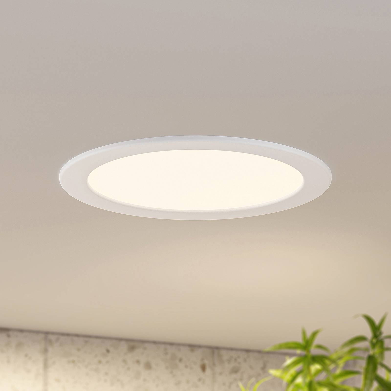 Prios LED vstavané svietidlo Cadance, biele, 24 cm, 10 kusov, stmievateľné