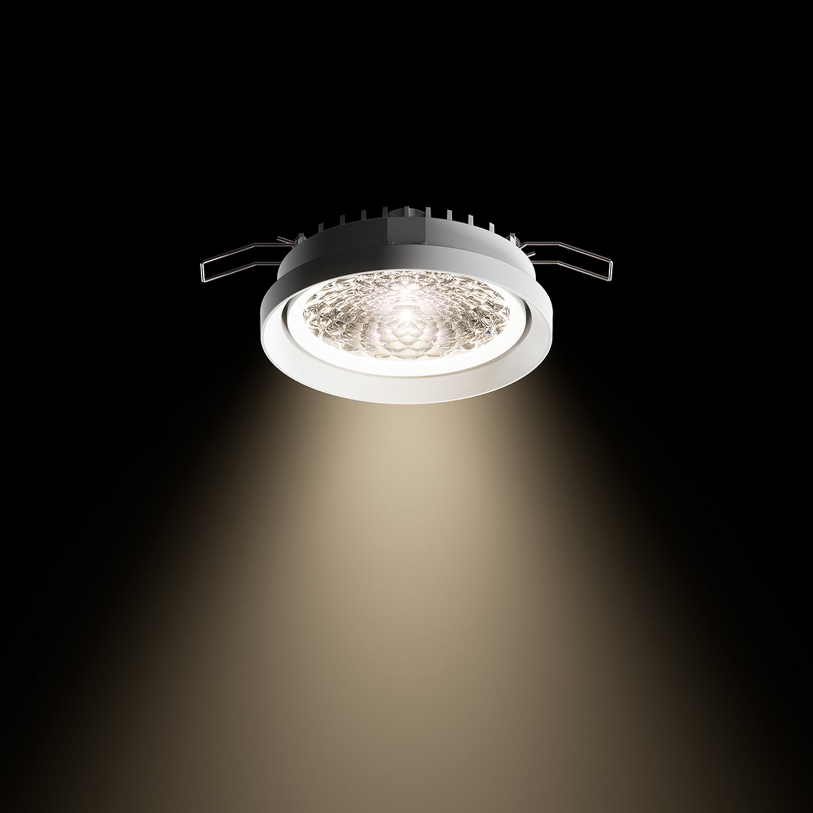 Spot encastré LED Nivo, blanc, 50°, 11 cm, fixe, à intensité variable - Sigor