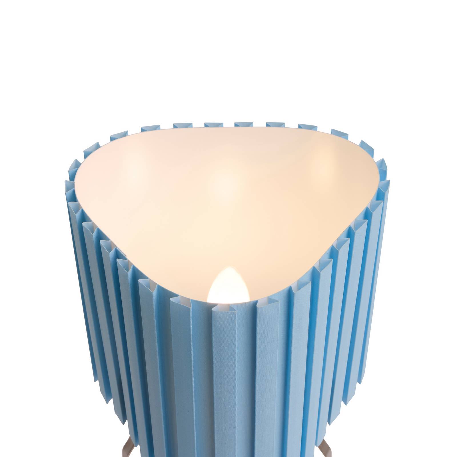 Lampa stołowa Hay Canelé, jasnoniebieska, wysokość 37 cm, E14, materiał