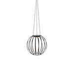 Kivo LED solar pendant light, Ø 37 cm, black, IP44, dimmable.