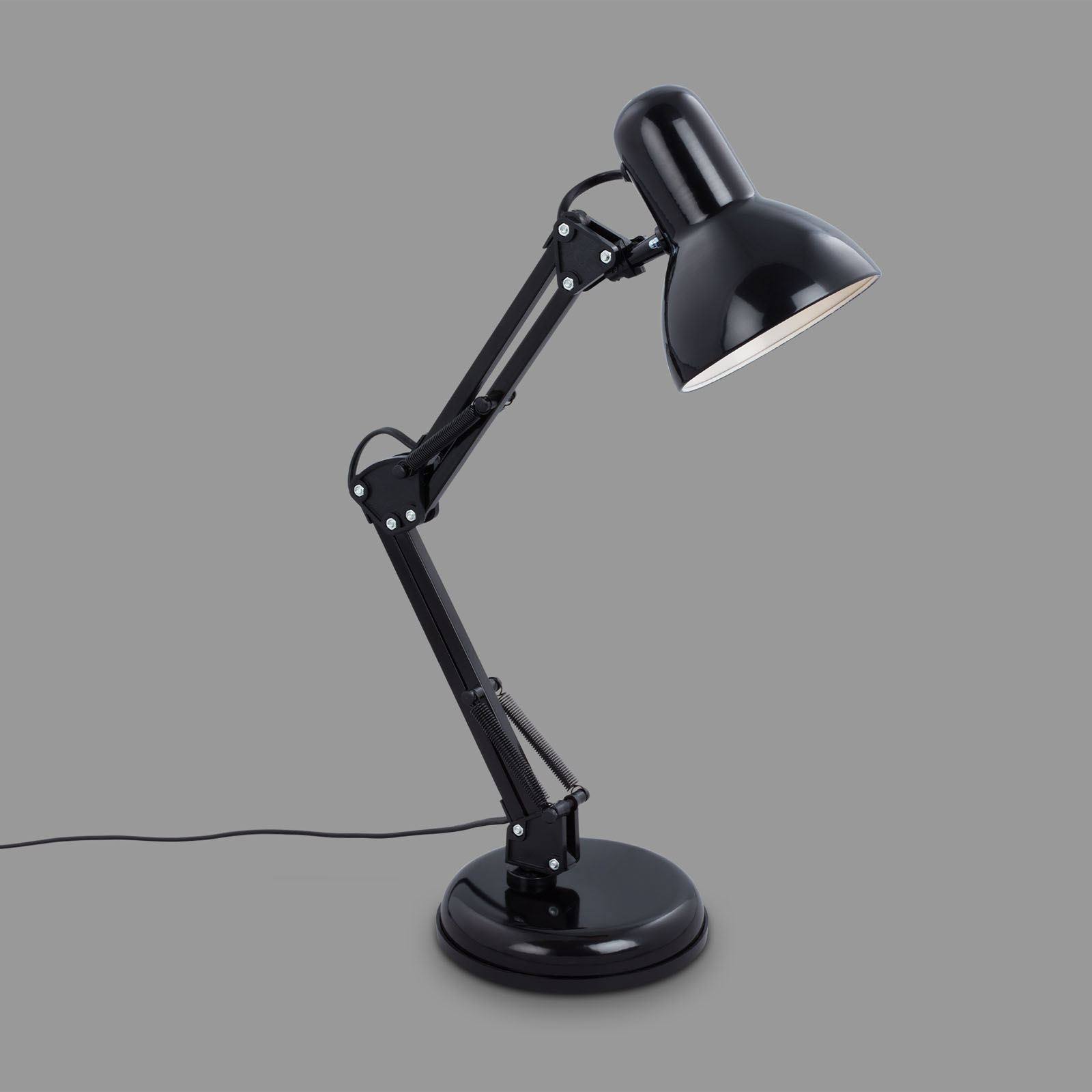 Lampa biurkowa Pixa, regulowana, E14, czarna