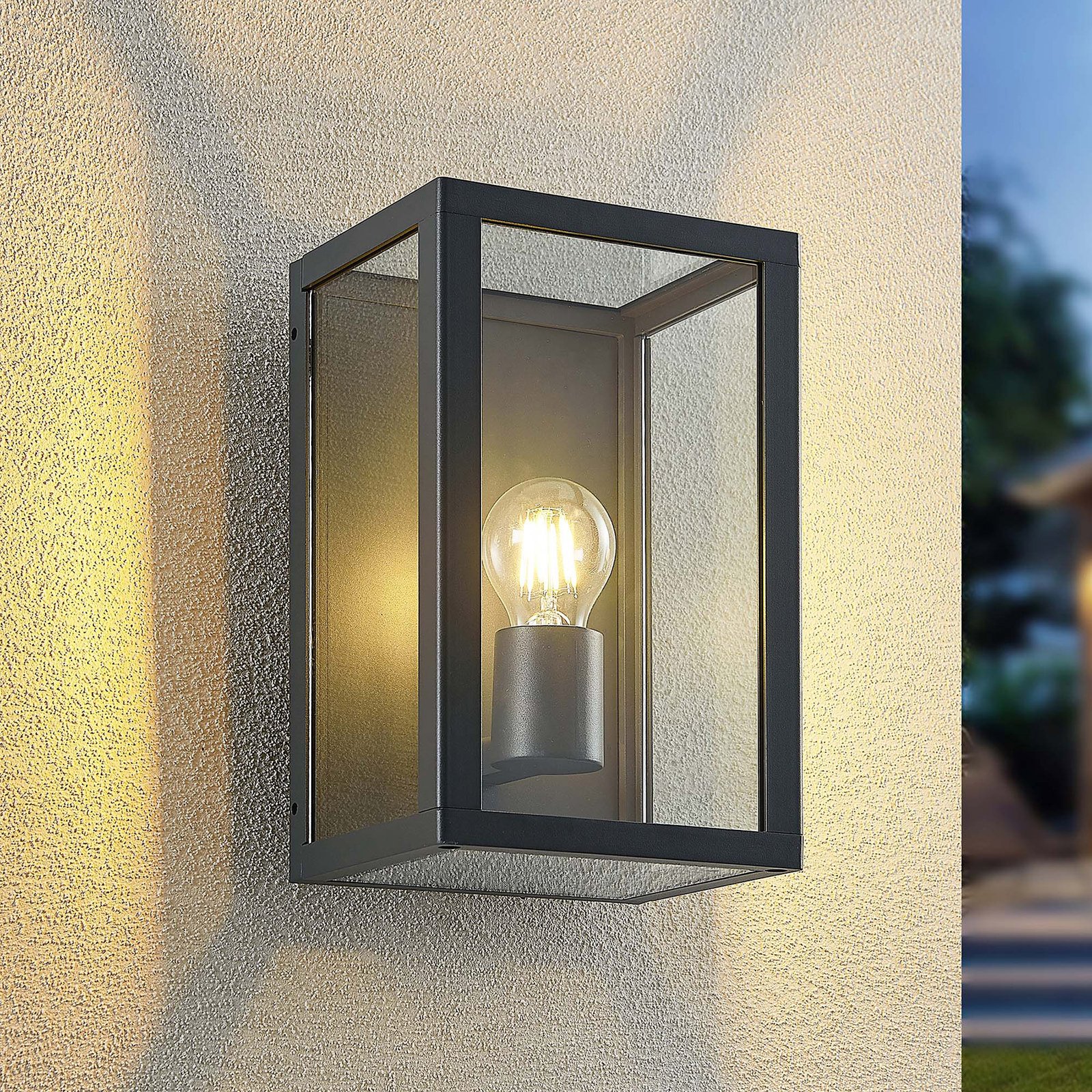 Giavanna Outdoor Wall Lamp H28 Dark Grey - Lindby