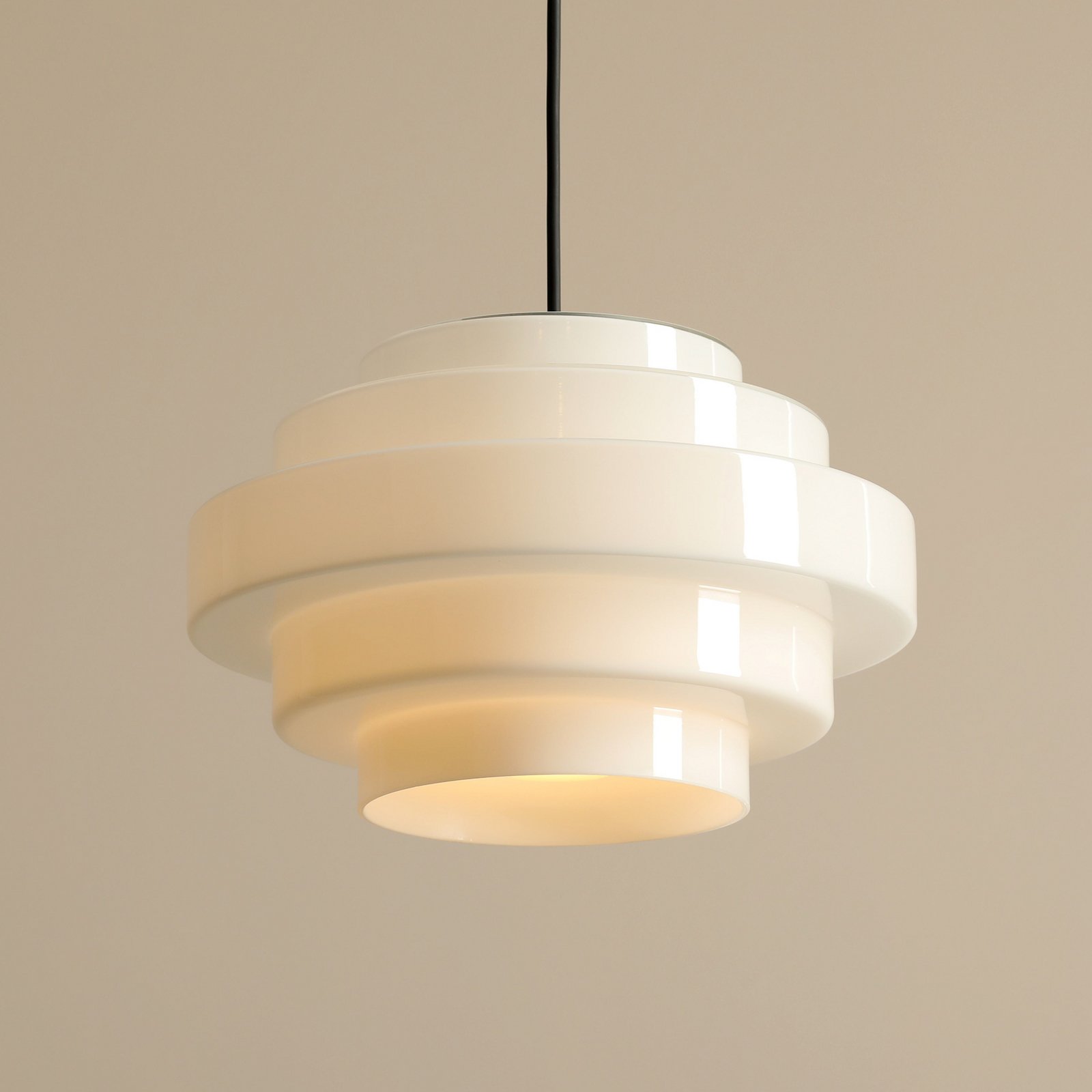 Visoka svetilka Filo, bela, Ø 28 cm, steklo